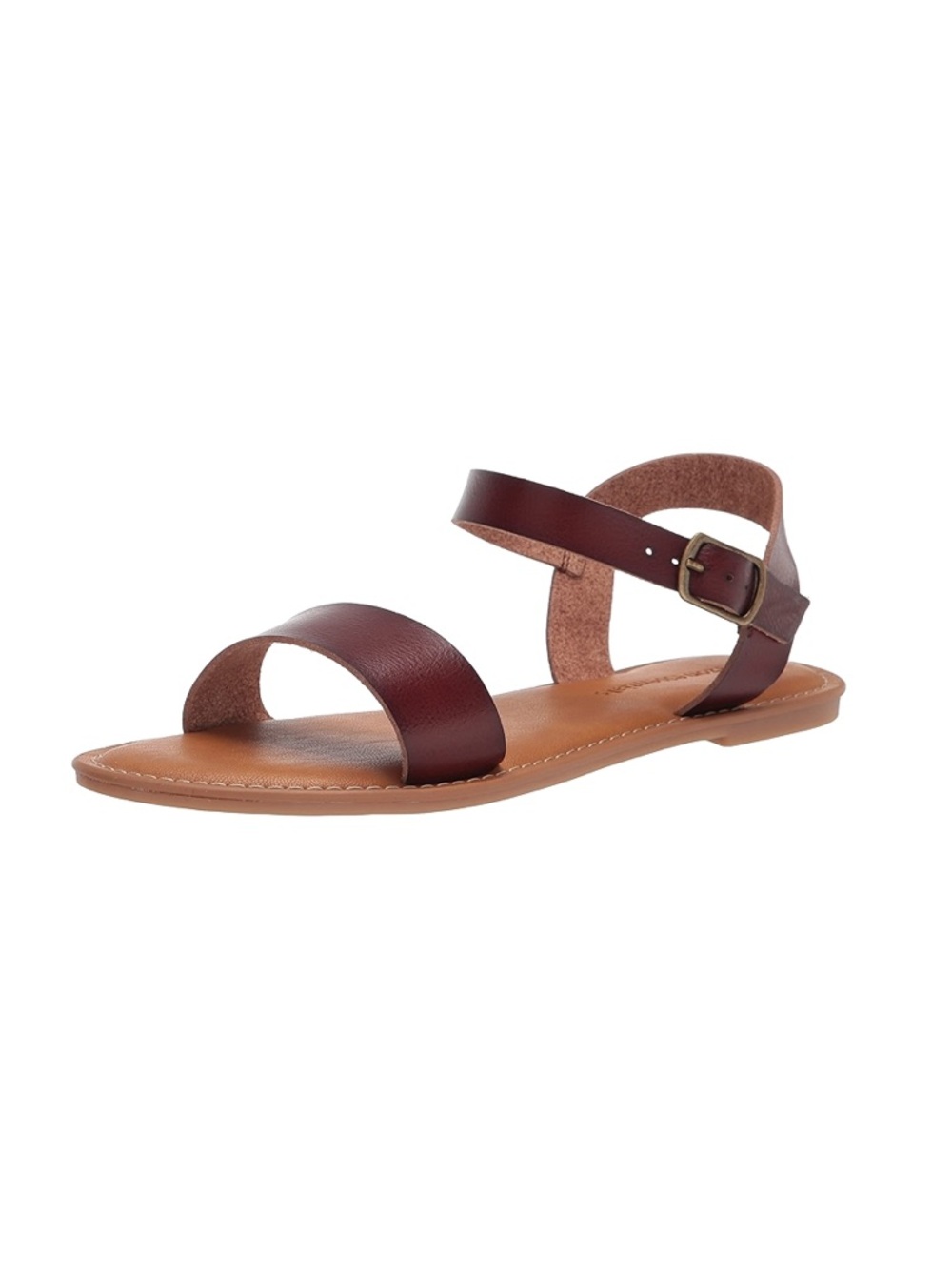 Amazon Essentials Women's Open Toe Buckle Ankle Strap Slingback Sandals Brown